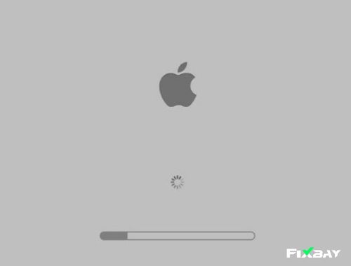 Skrin Kelabu Dan Mempunyai Logo Apple Di Tengah